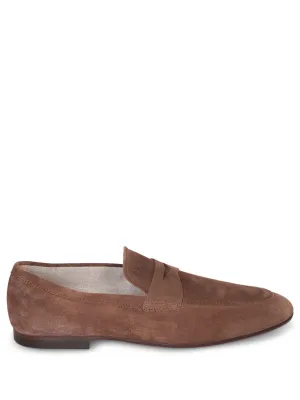 Rubber heel brown loafer