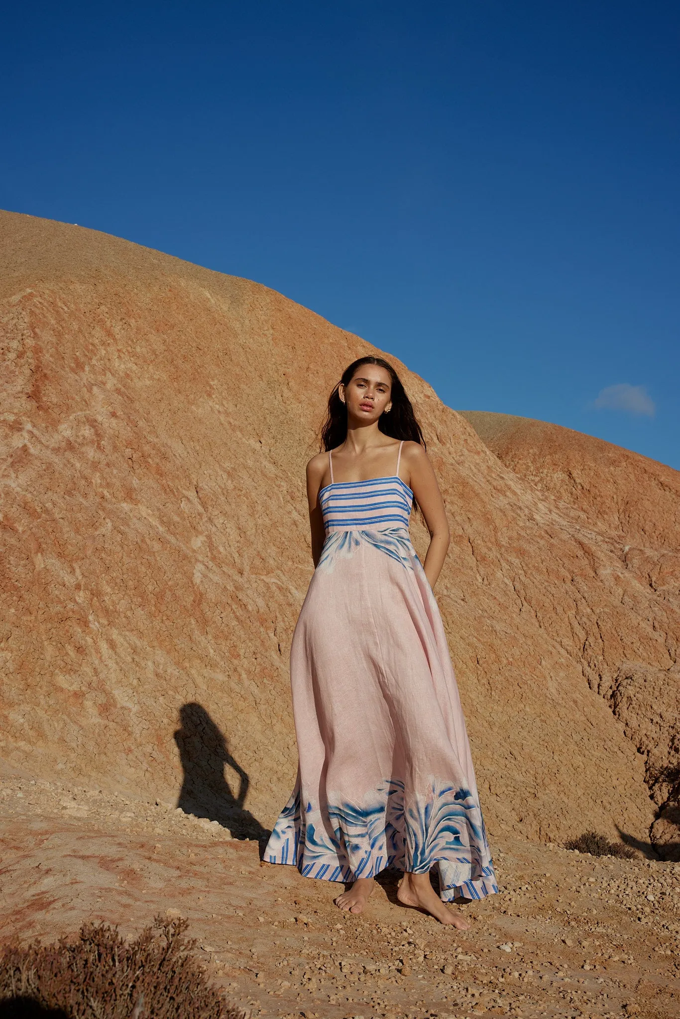 RUE DRESS - SEASHELL/ICEBERG