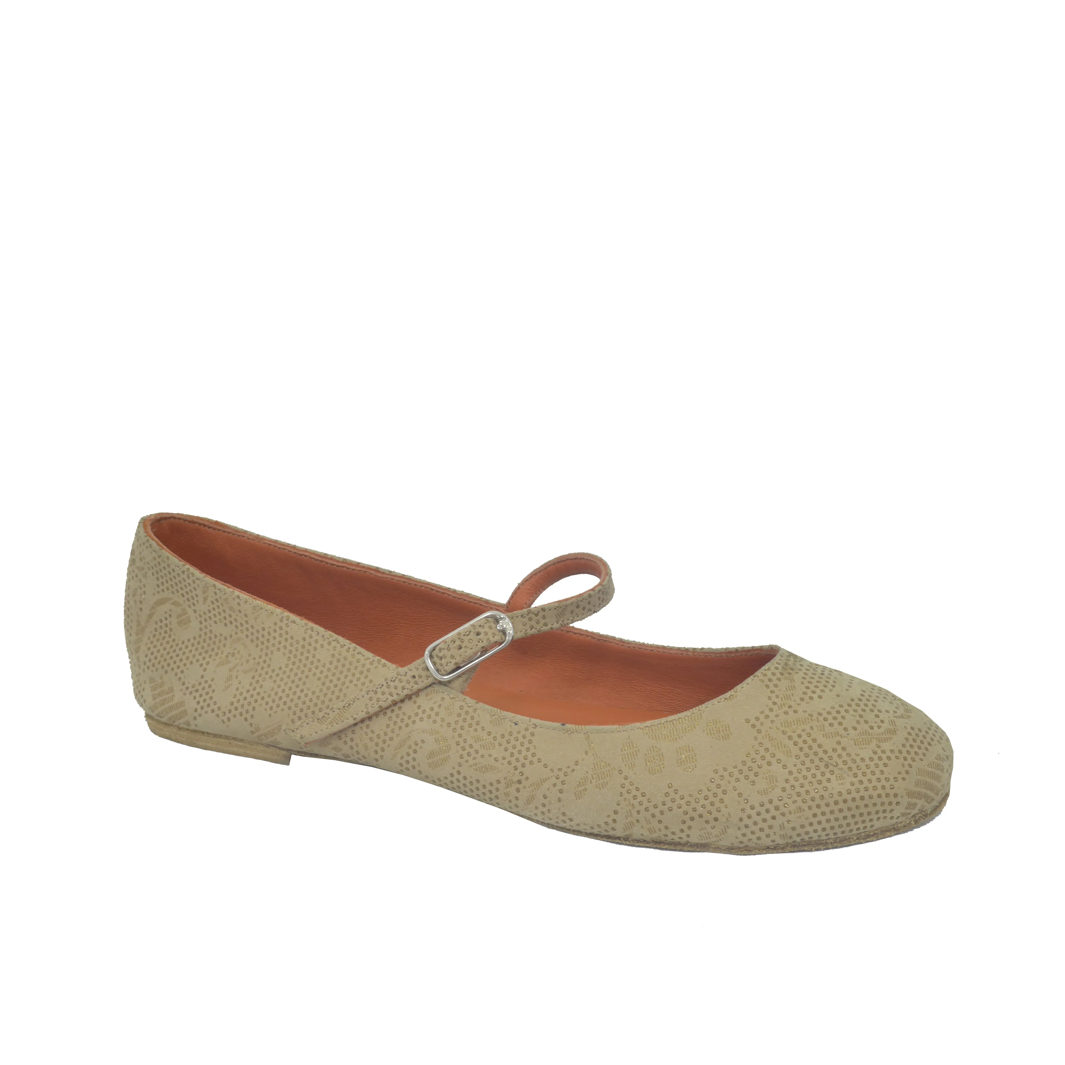 Rummos: Odette Ballet Flat MaryJane with Snap Strap | Nehru Suede