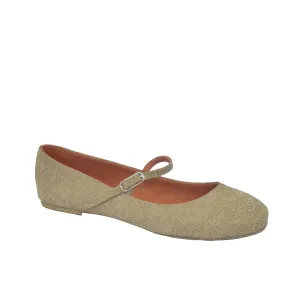 Rummos: Odette Ballet Flat MaryJane with Snap Strap | Nehru Suede