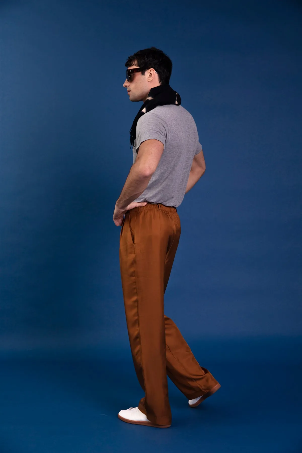 Salinas Silk Trouser Caramel Man