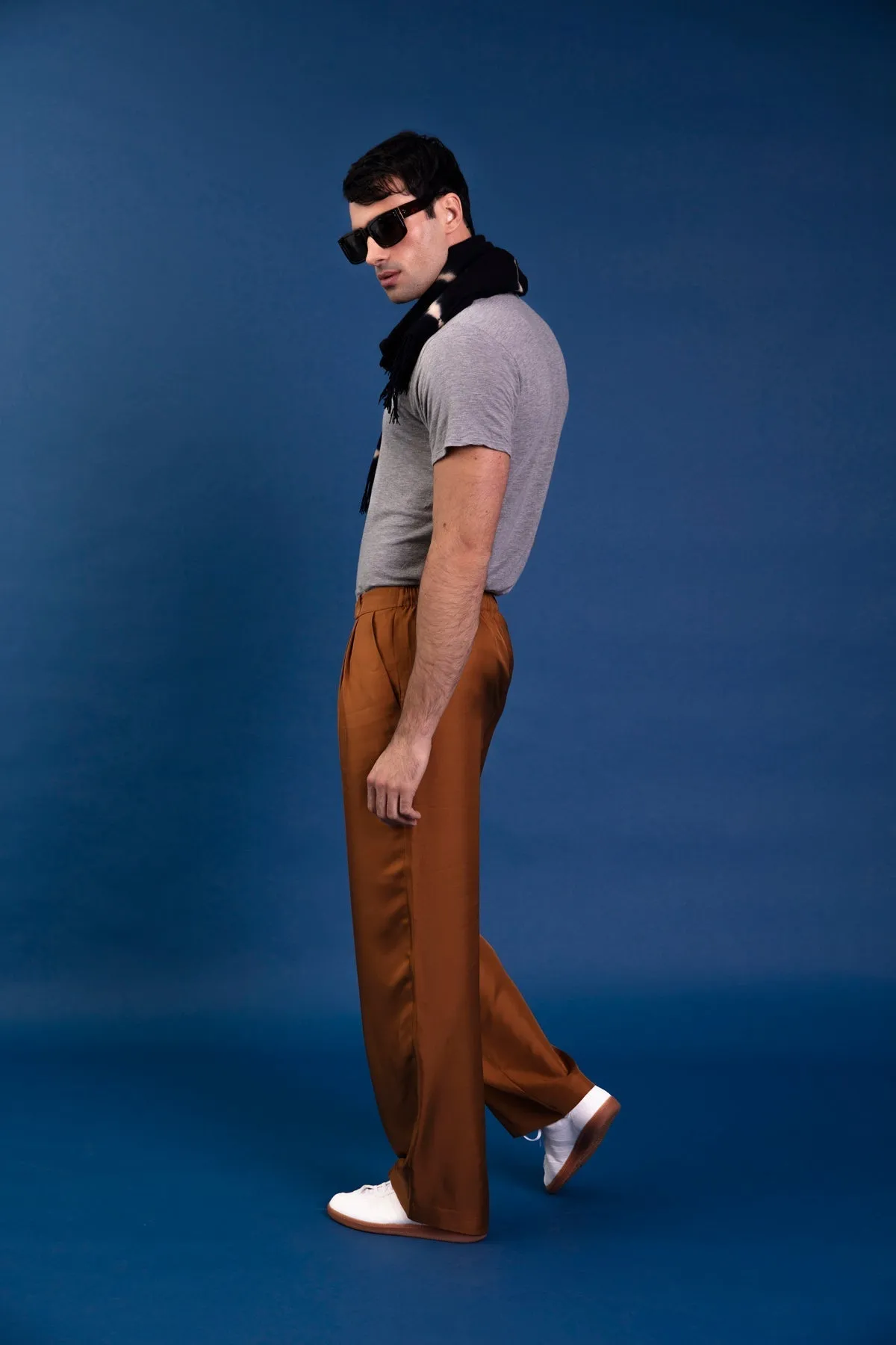 Salinas Silk Trouser Caramel Man