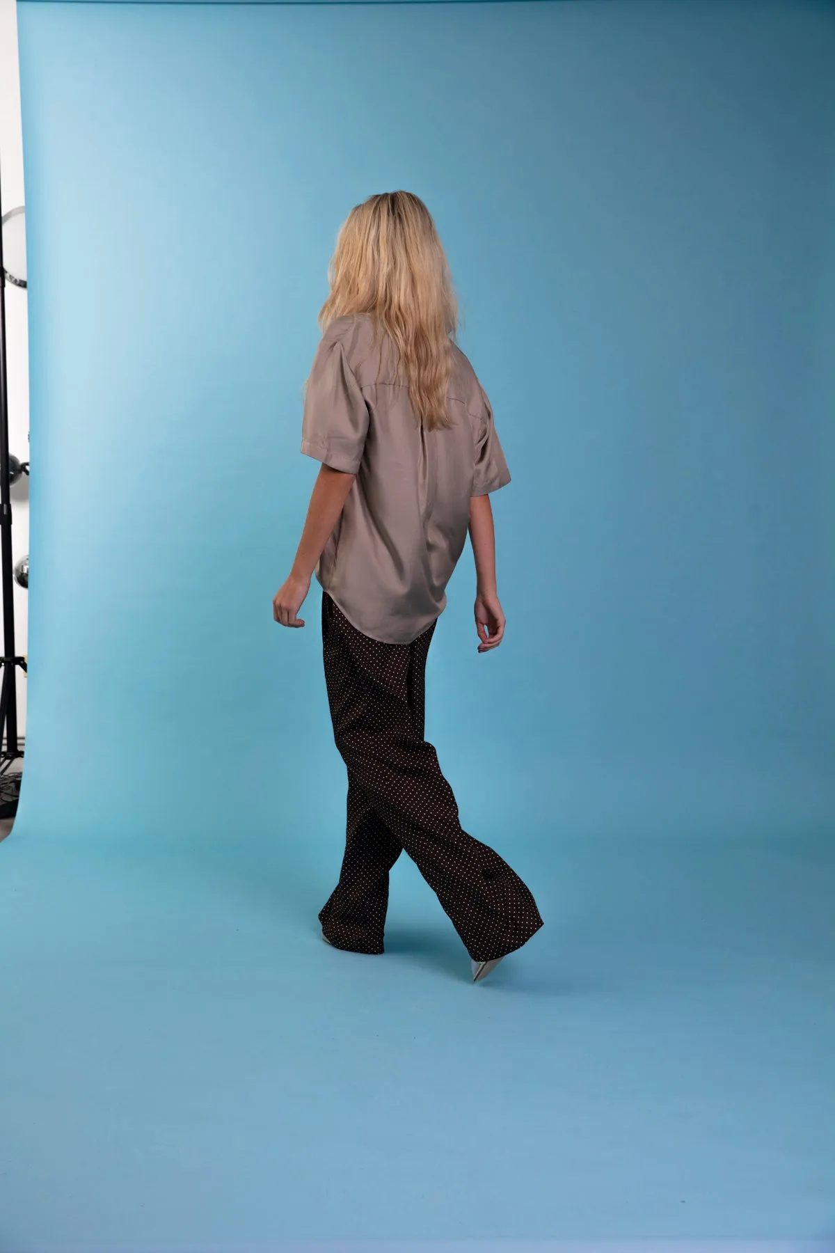 Salinas Silk Trouser Chocolate Dot Woman