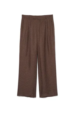 Salinas Silk Trouser Chocolate Dot Woman