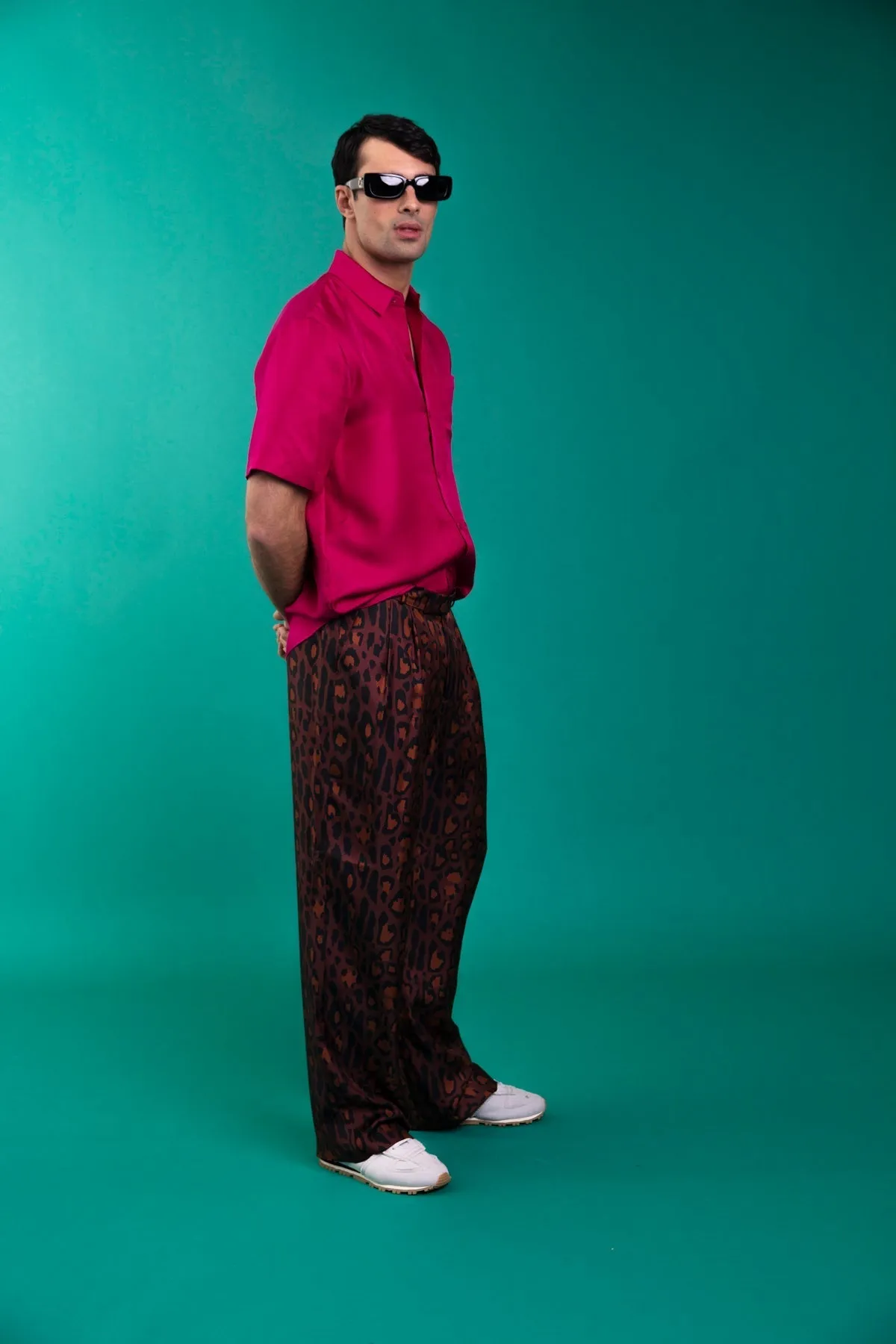 Salinas Silk Trouser Chocolate Jaguar Man