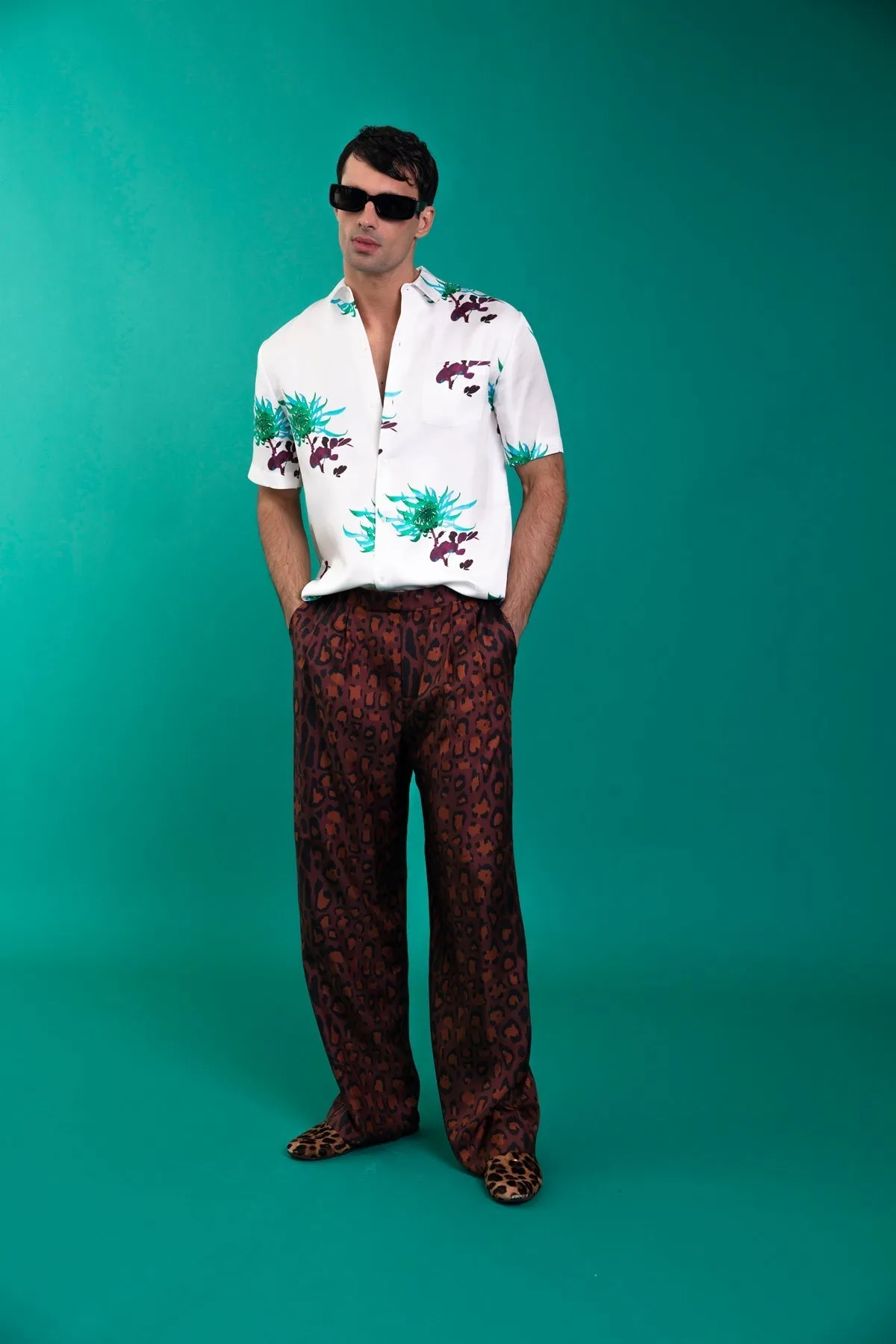 Salinas Silk Trouser Chocolate Jaguar Man