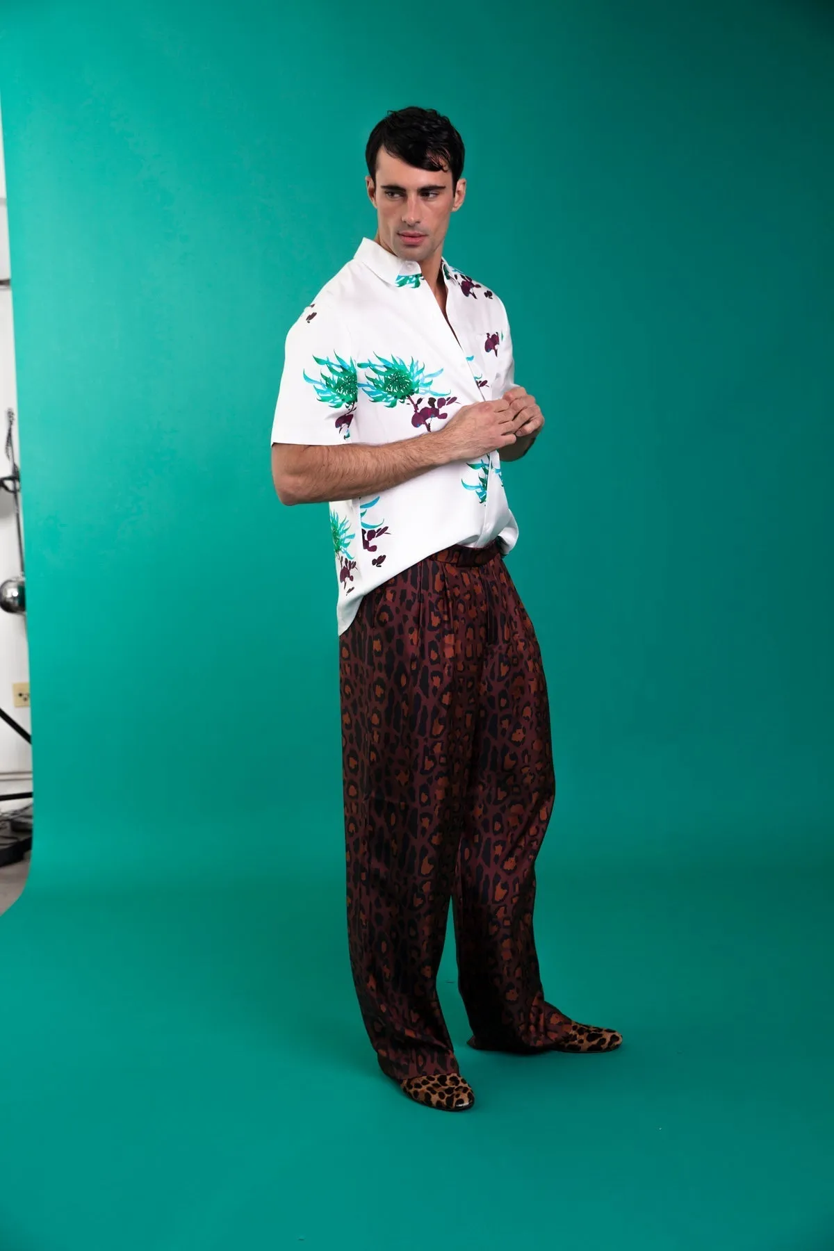 Salinas Silk Trouser Chocolate Jaguar Man