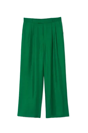 Salinas Silk Trouser Emerald Woman