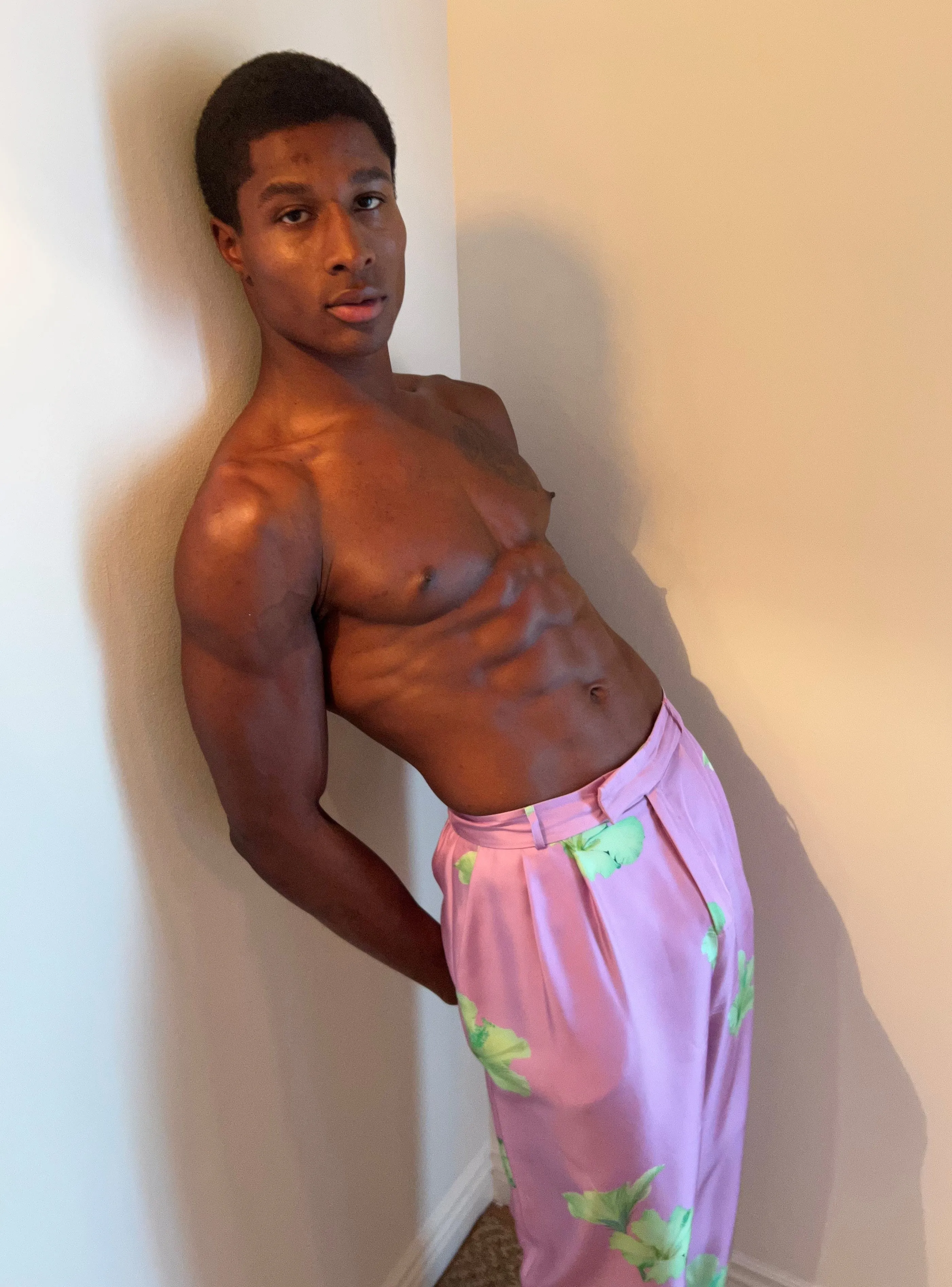 Salinas Silk Trouser Lilac Hawaii Man