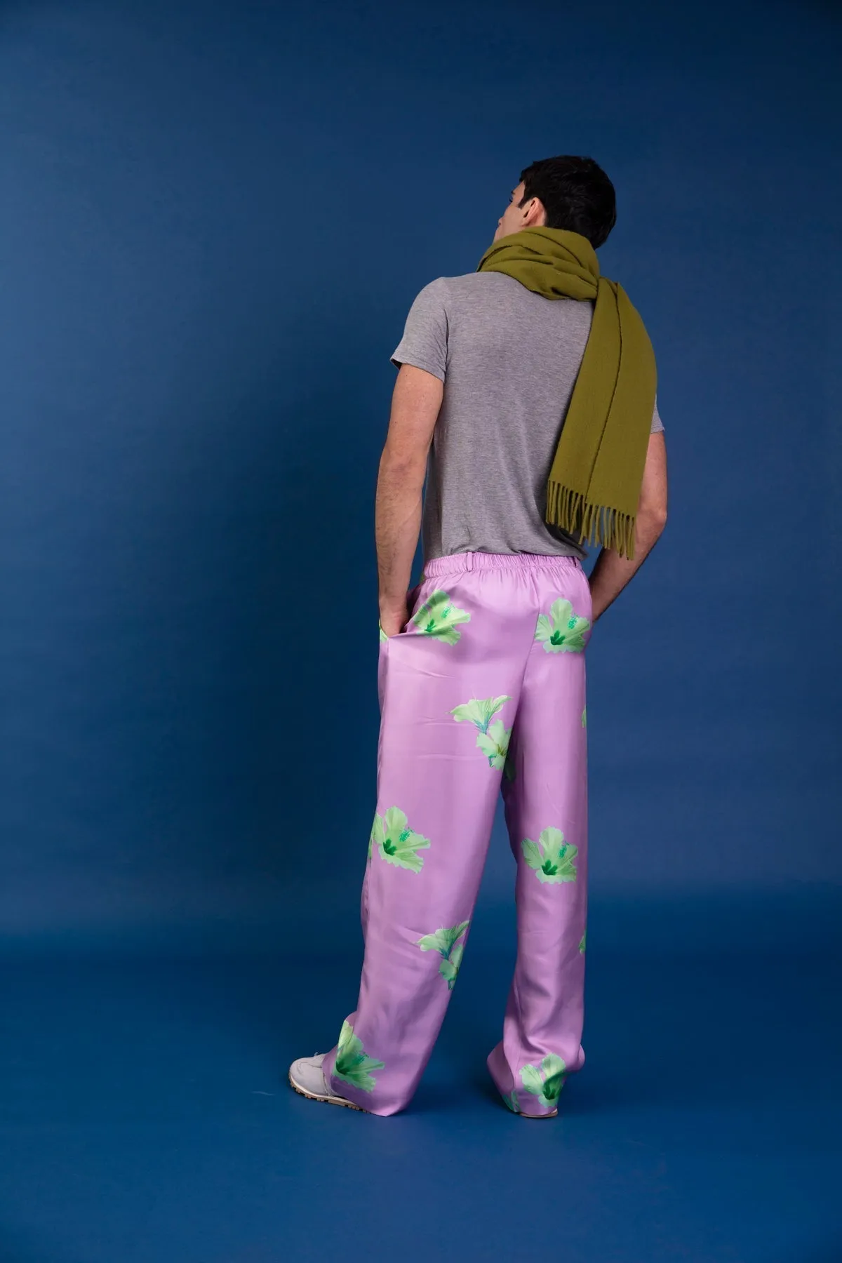 Salinas Silk Trouser Lilac Hawaii Man
