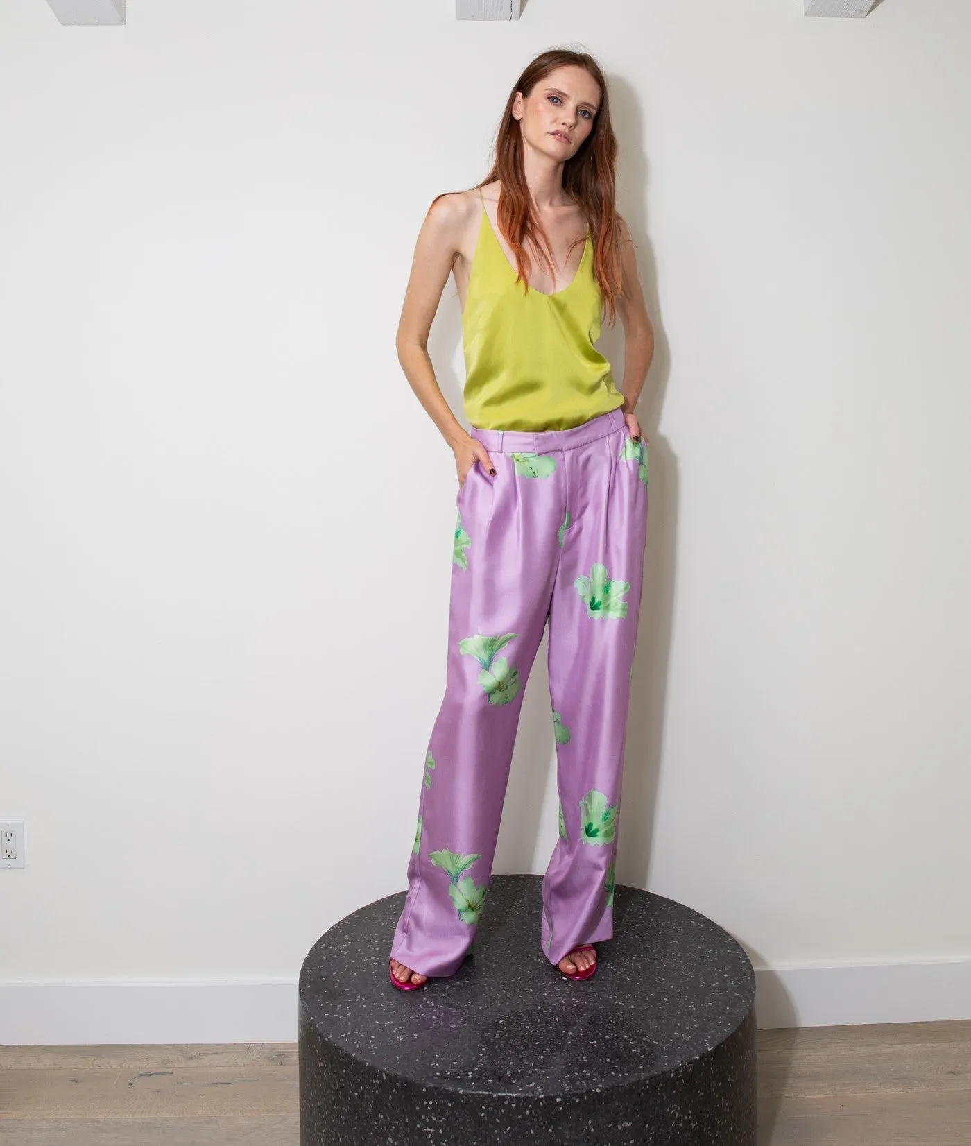 Salinas Silk Trouser Lilac Hawaii Woman