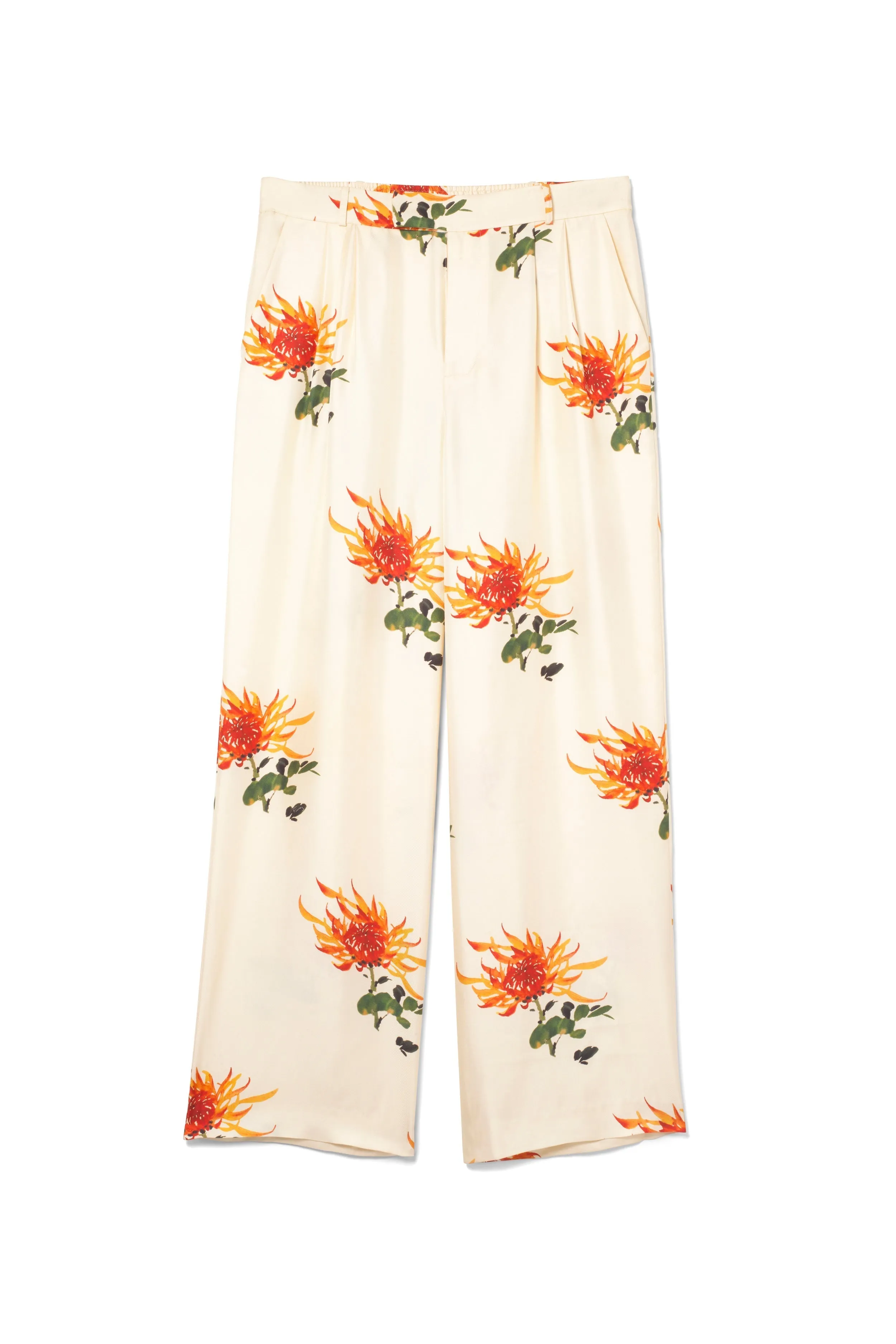 Salinas Silk Trouser Orange Chrysanthemum Woman