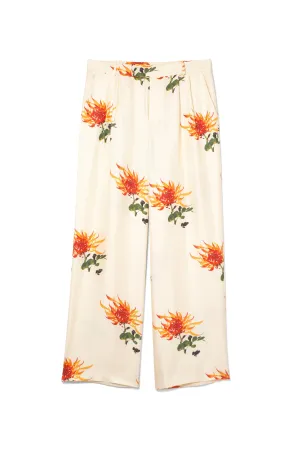 Salinas Silk Trouser Orange Chrysanthemum Woman