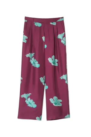 Salinas Silk Trouser Purple Hawaii Woman