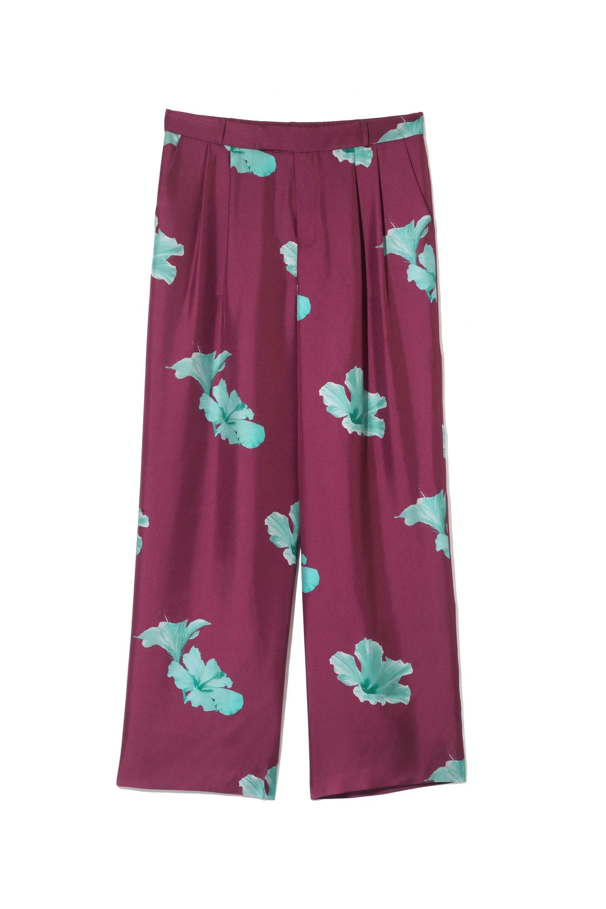 Salinas Silk Trouser Purple Hawaii Woman