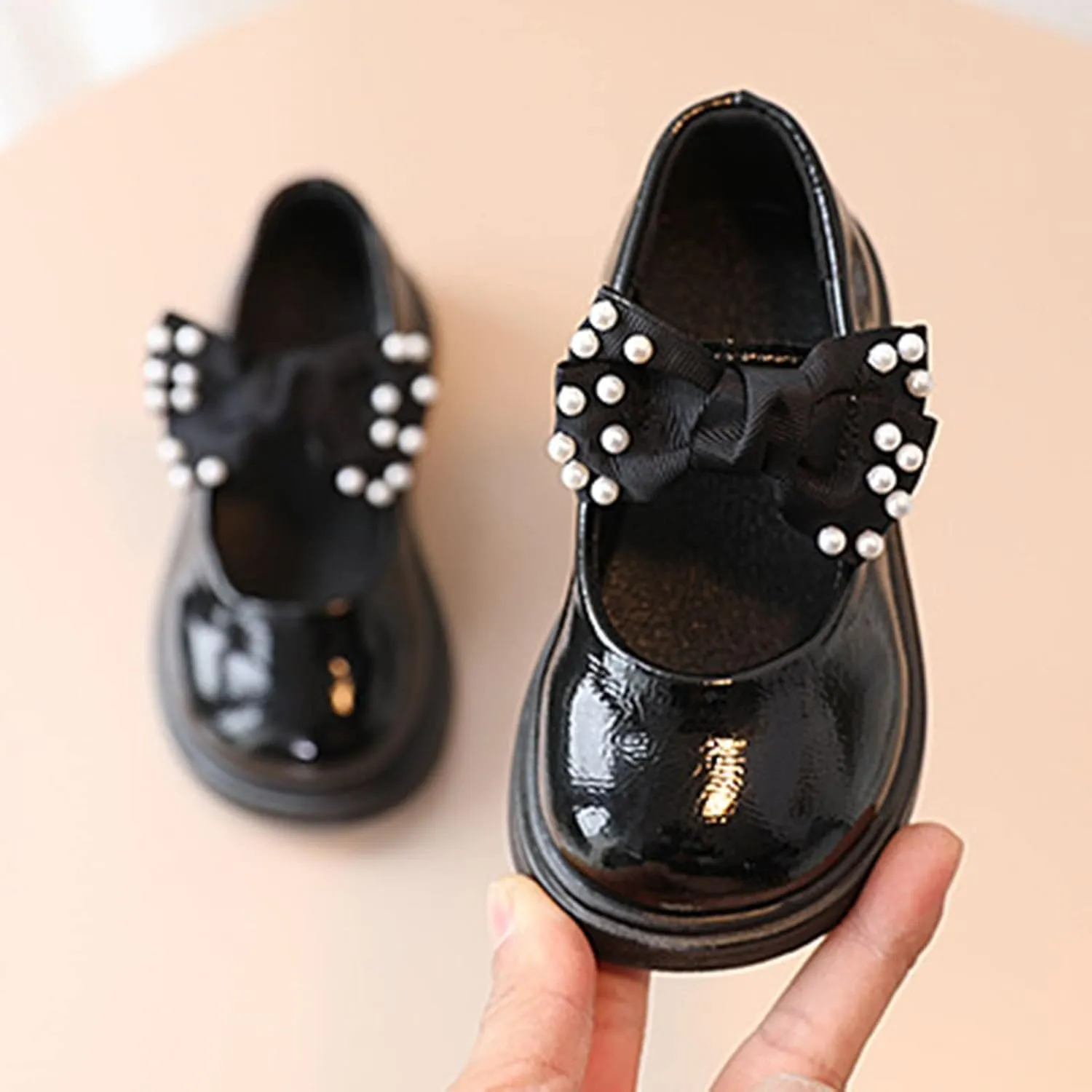 Sandals for Baby Girls Sandals Children Shoes Pearl Bow Tie Princess Shoes Dance Shoes Fun Girls Slippers