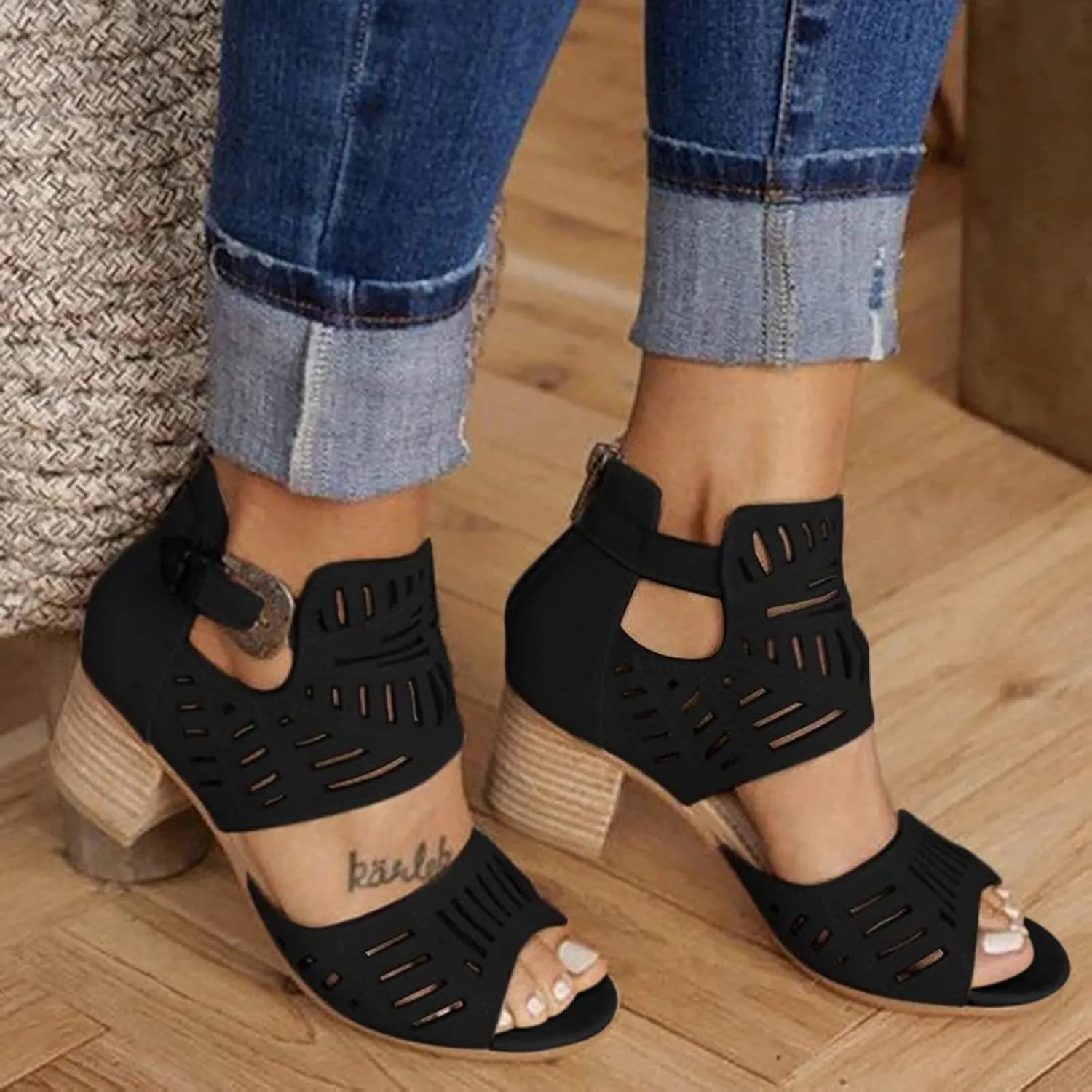 Sandals for Women, Summer Casual Wedge Sandals Hollow Out Shoes Platform Sandals with High Heel Beach Sandals
