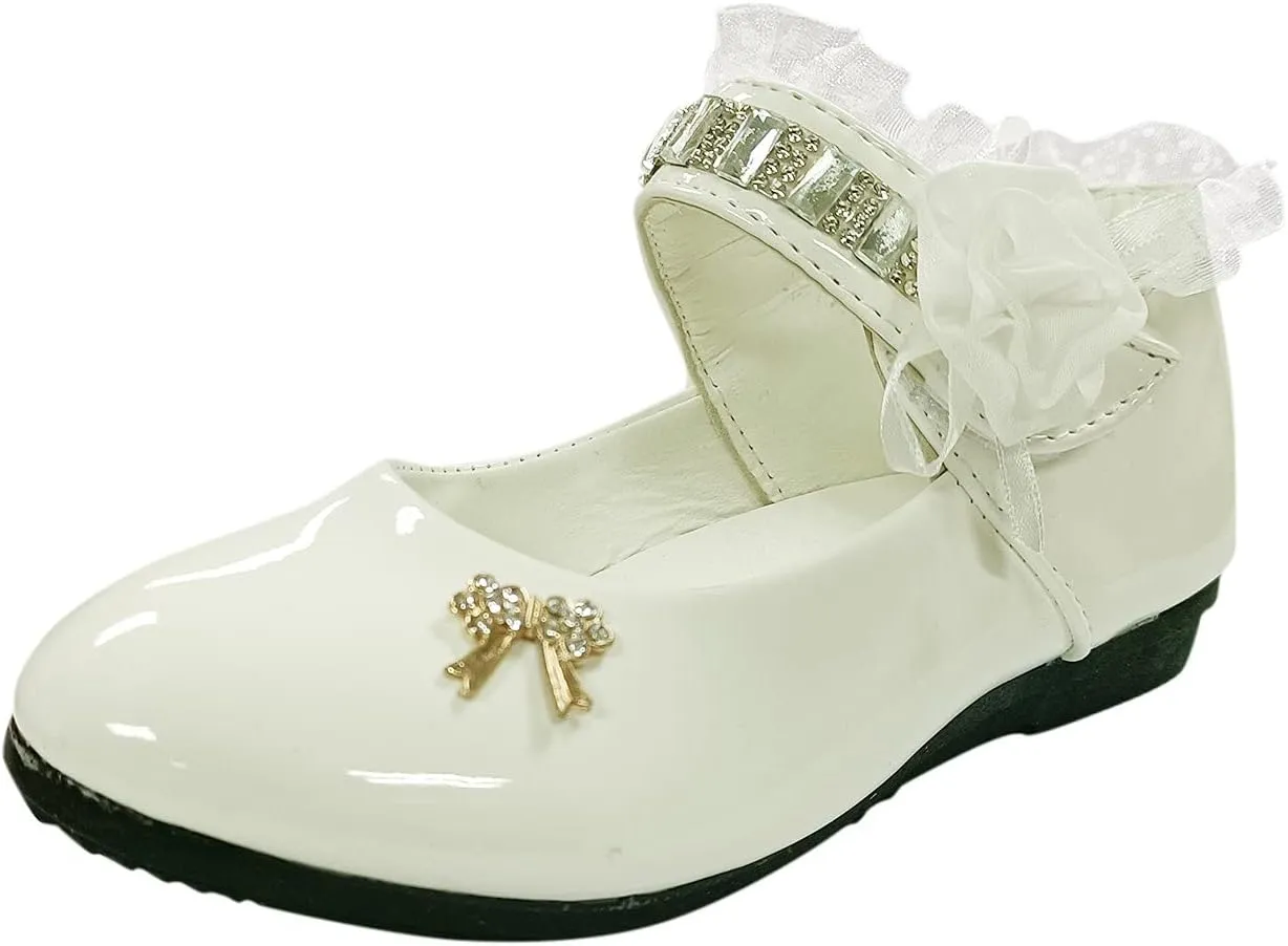Shoes for Girls Comfortable PU Flats School Shoes for Girls Mary Jane Girls Flats Cute Girls Dress Shoes Princess Shoes