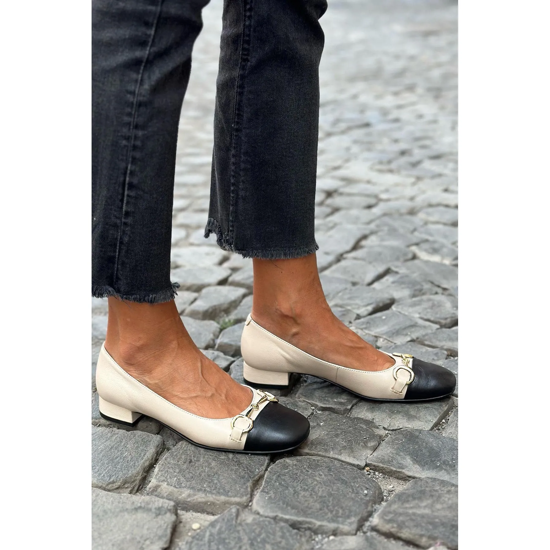 Square Toe Low Heel Light Mouth Metal Decorative Retro Urban Loafers
