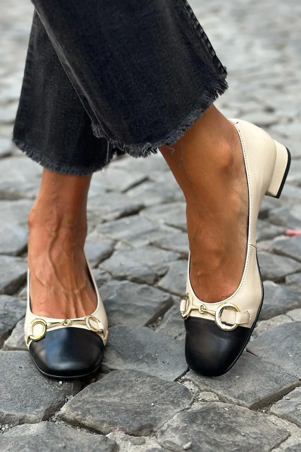Square Toe Low Heel Light Mouth Metal Decorative Retro Urban Loafers