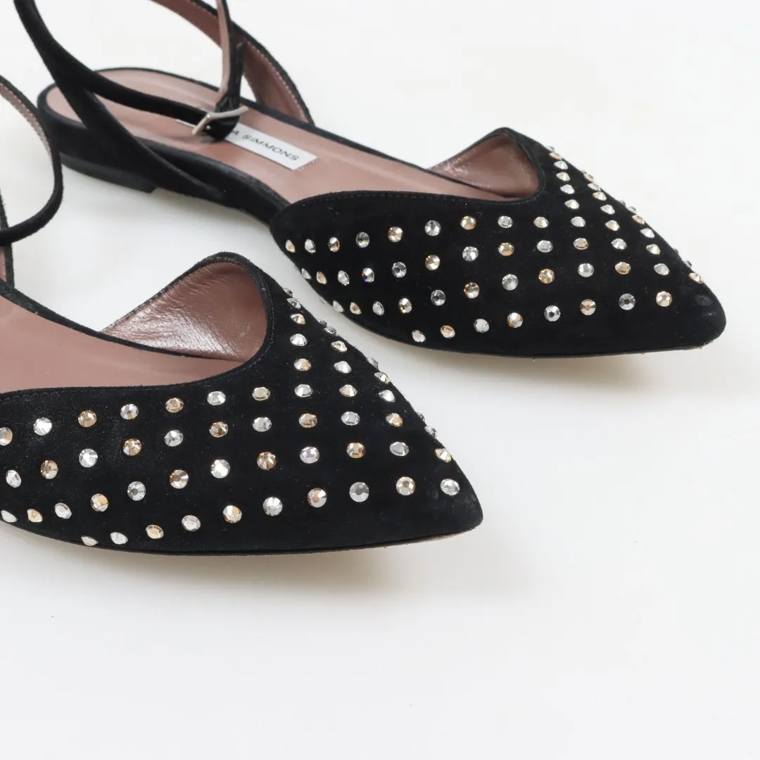 Tabitha Simmons 'Vera' Suede Crystal Flats Size 36