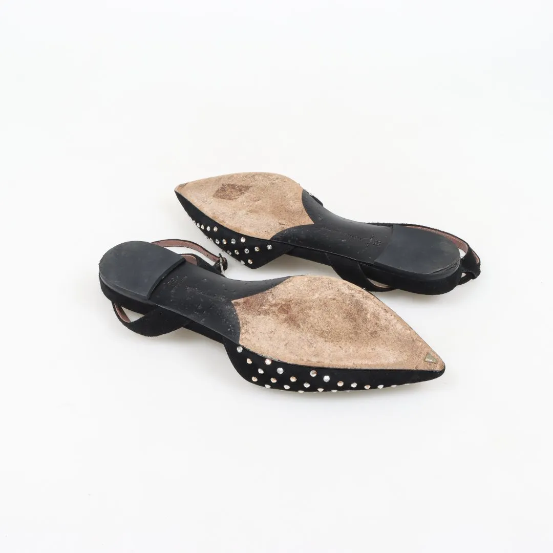 Tabitha Simmons 'Vera' Suede Crystal Flats Size 36