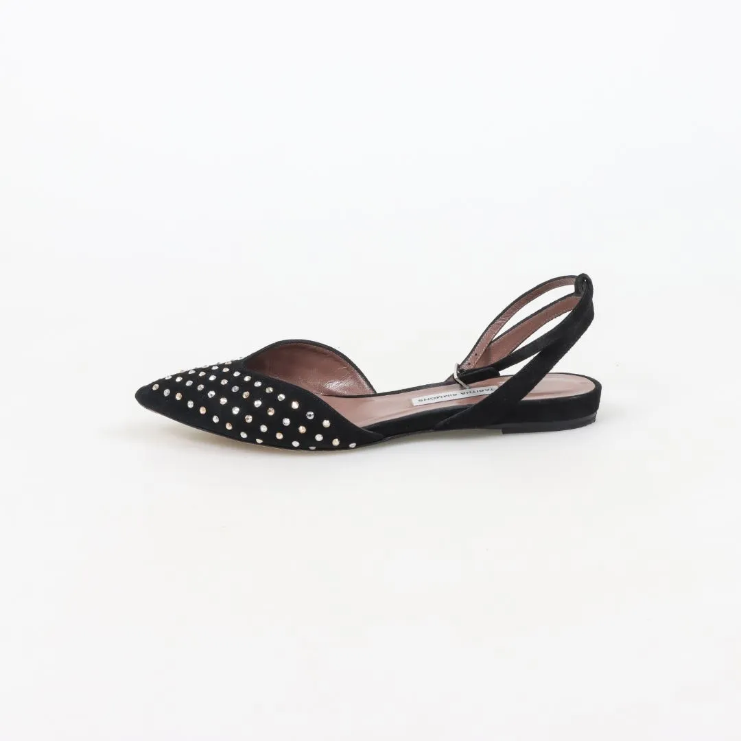 Tabitha Simmons 'Vera' Suede Crystal Flats Size 36
