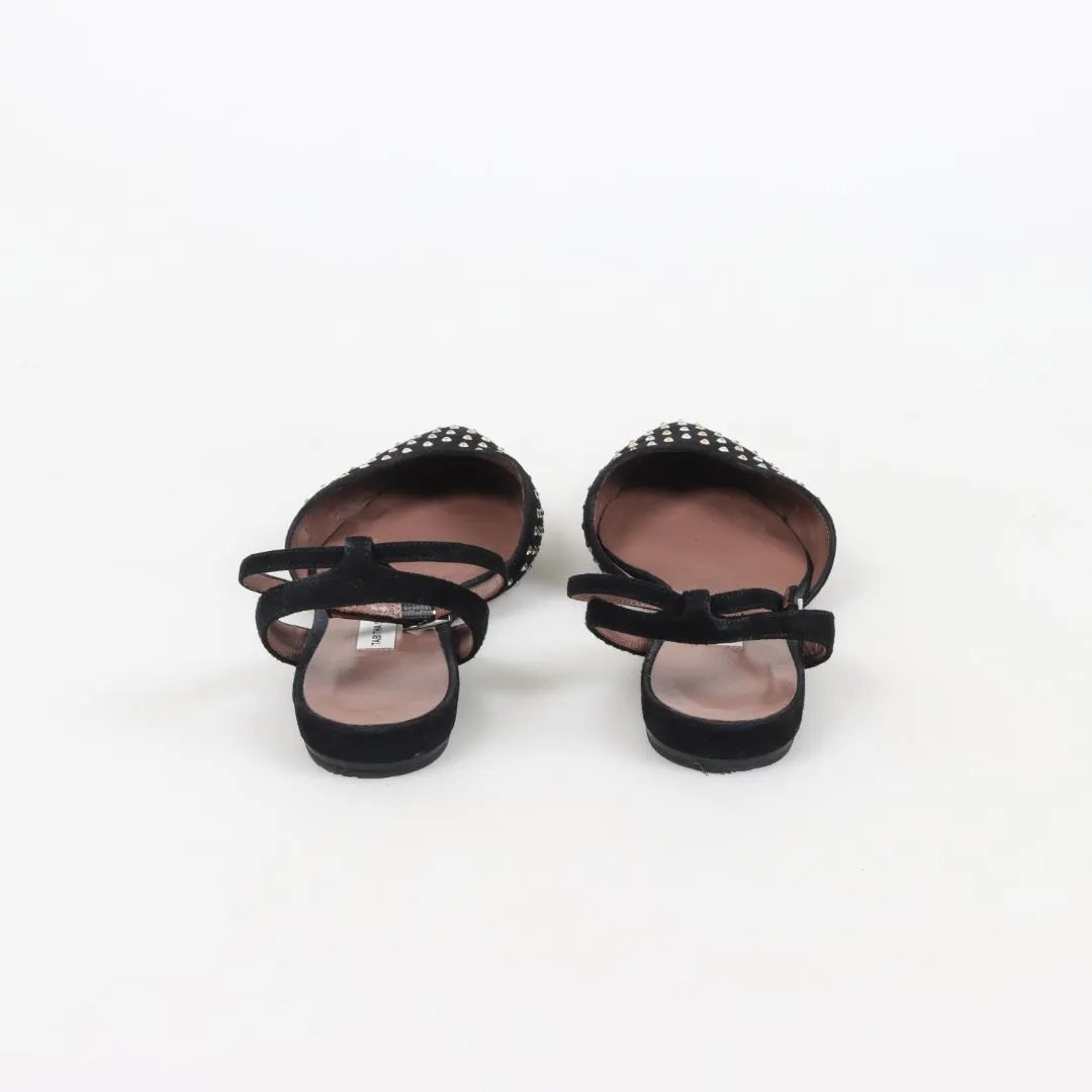 Tabitha Simmons 'Vera' Suede Crystal Flats Size 36