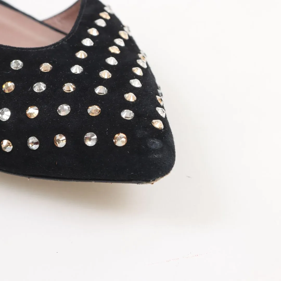 Tabitha Simmons 'Vera' Suede Crystal Flats Size 36