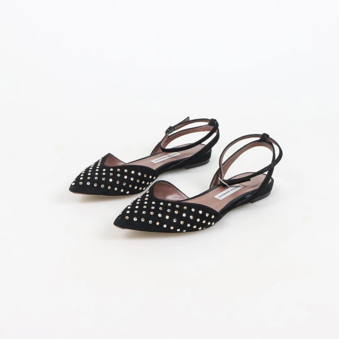 Tabitha Simmons 'Vera' Suede Crystal Flats Size 36