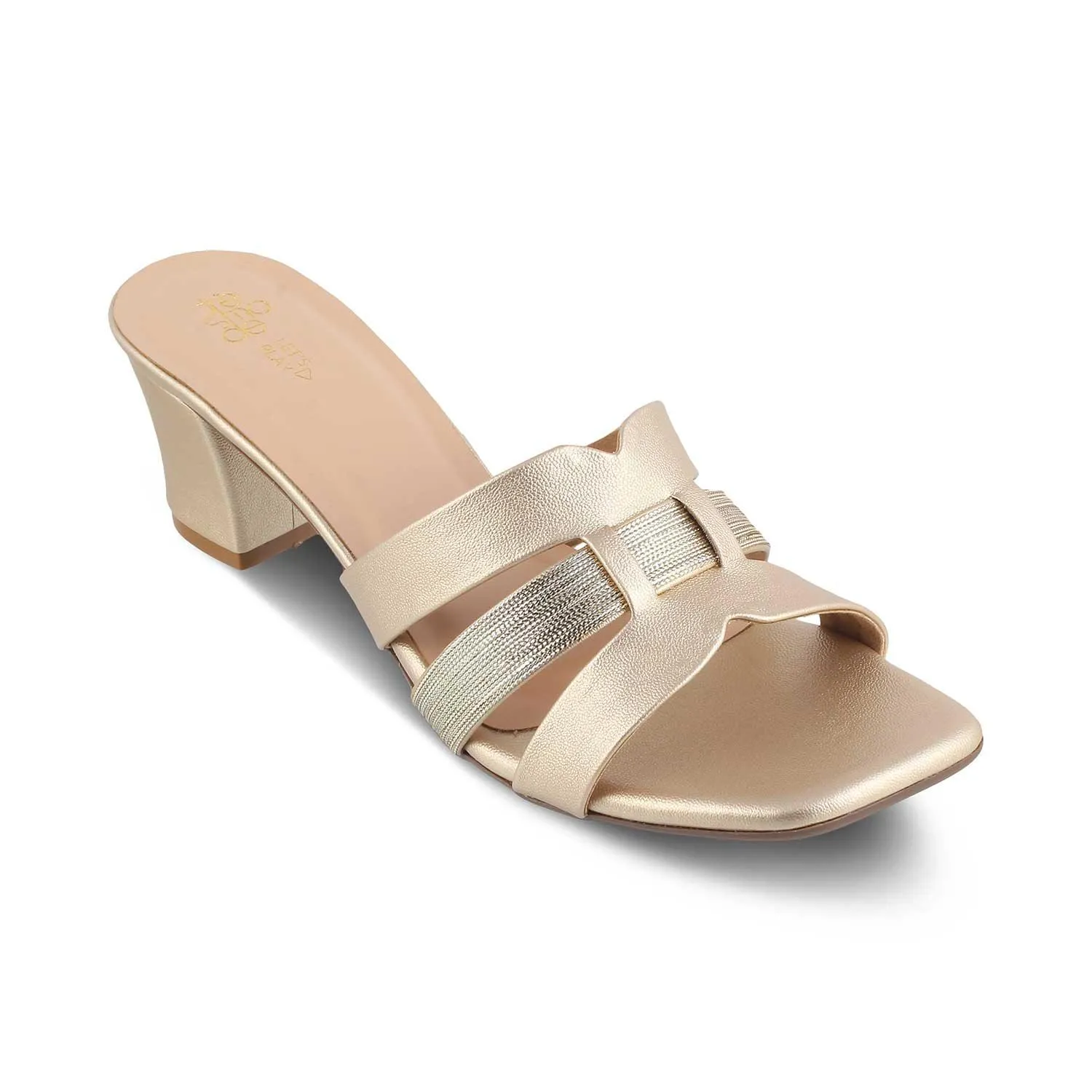 The Tosilo Gold Women's Dress Block Heel Sandals Tresmode
