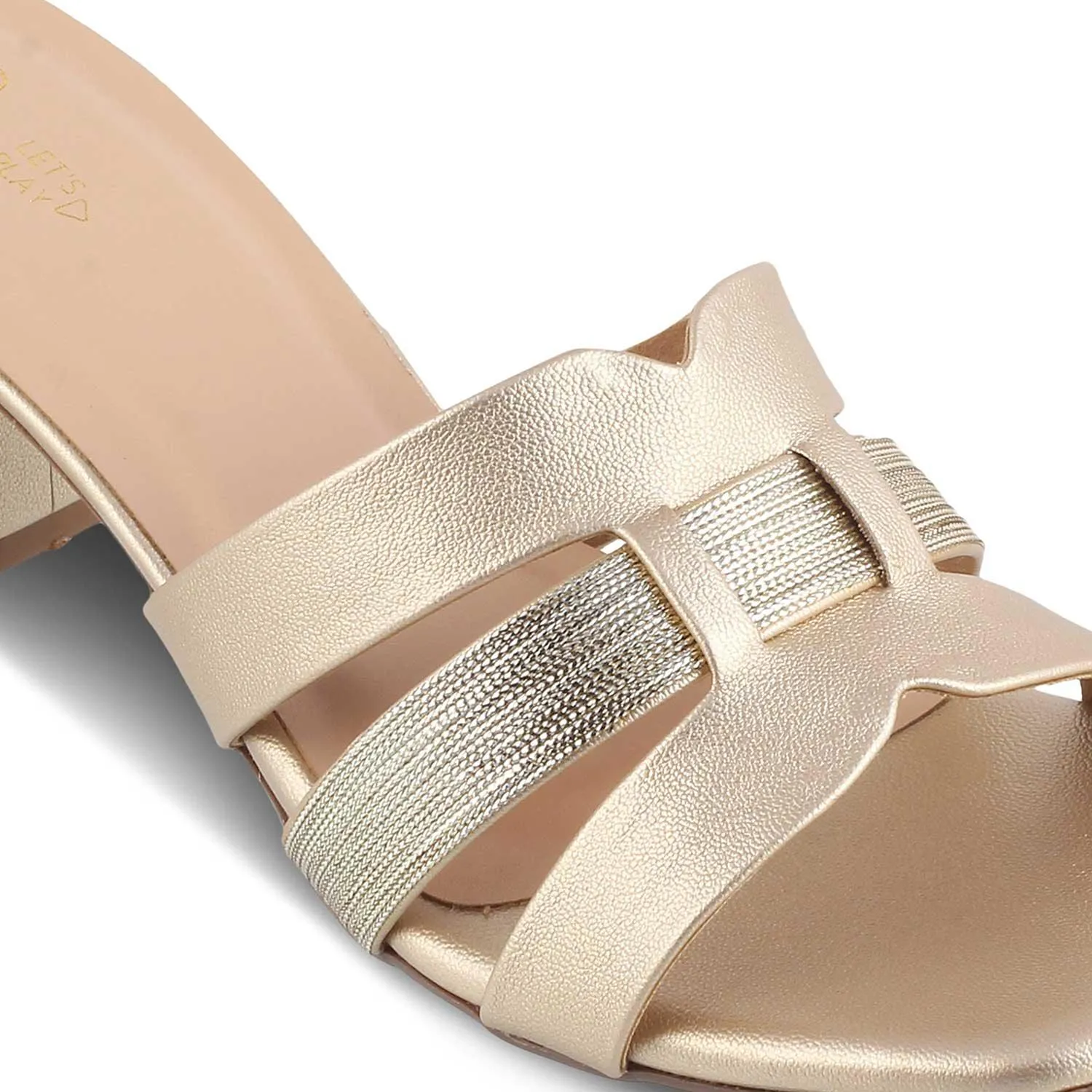 The Tosilo Gold Women's Dress Block Heel Sandals Tresmode