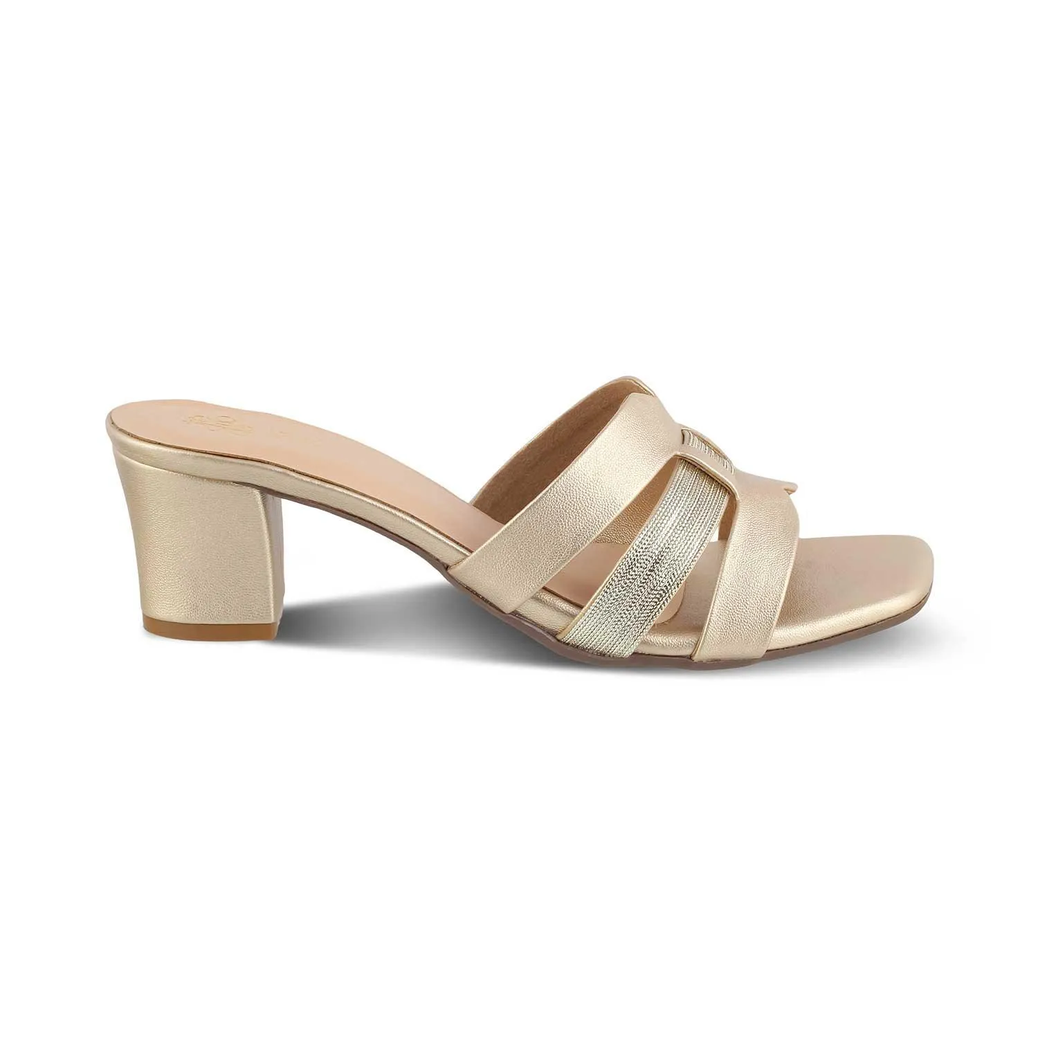 The Tosilo Gold Women's Dress Block Heel Sandals Tresmode