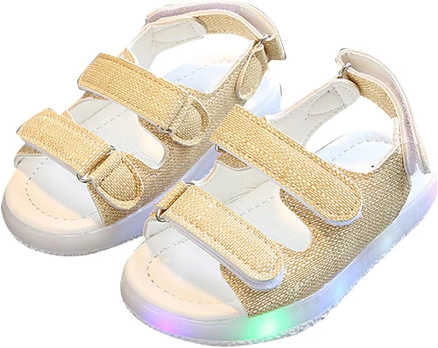Toddler Boys Girls Light Up Sandals Non-slip Luminous Sneakers Open Toe Breathable Beach Shoes for Little Child