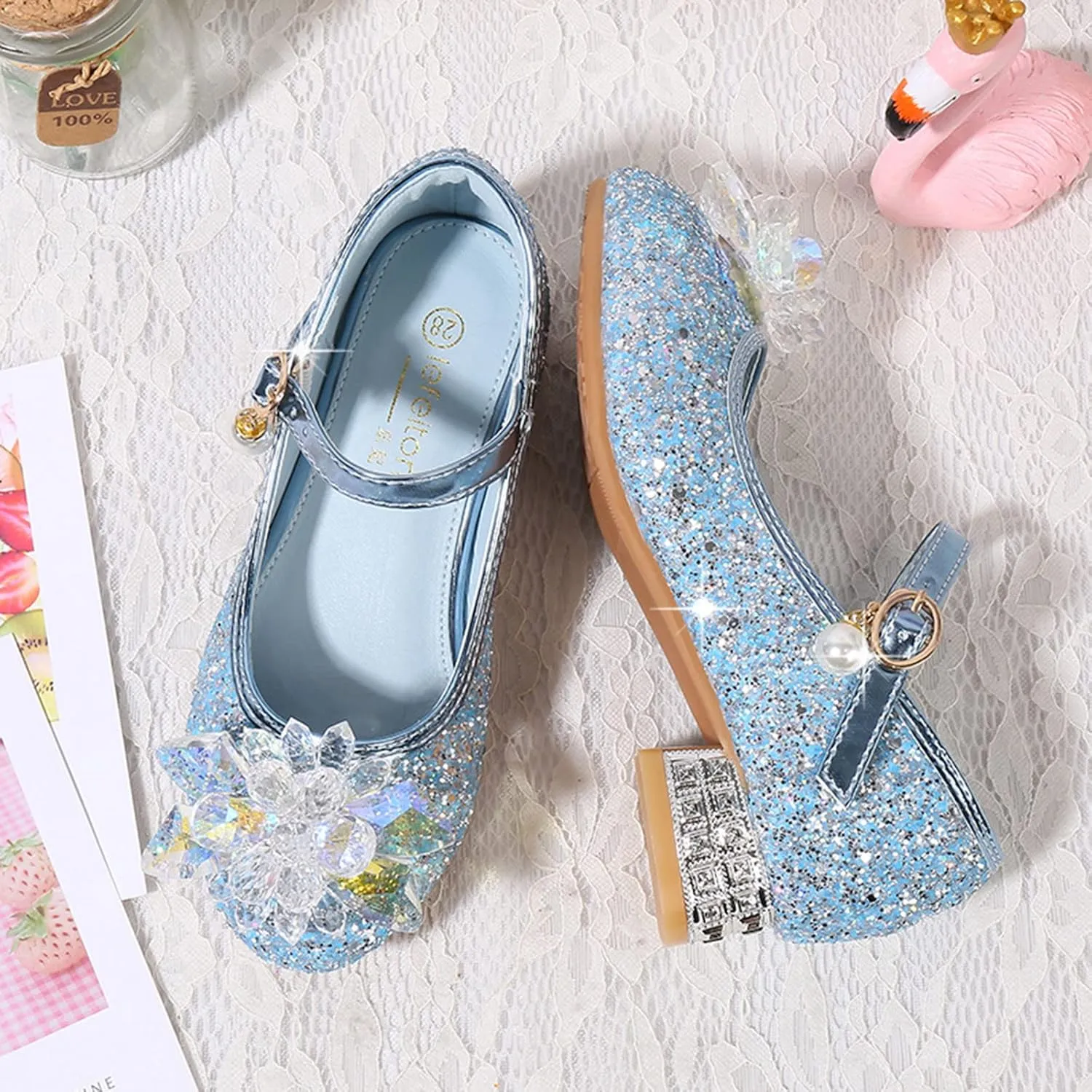 Toddler Girl Light up Sandals Toddler Little Kid Girls Dress Pumps Glitter Sequins Girls Slide on Sandals