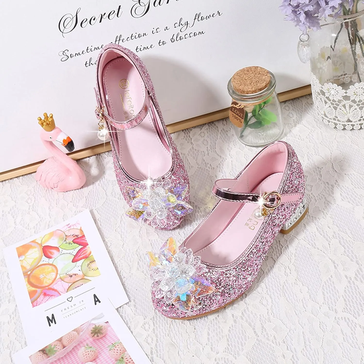 Toddler Girl Light up Sandals Toddler Little Kid Girls Dress Pumps Glitter Sequins Girls Slide on Sandals