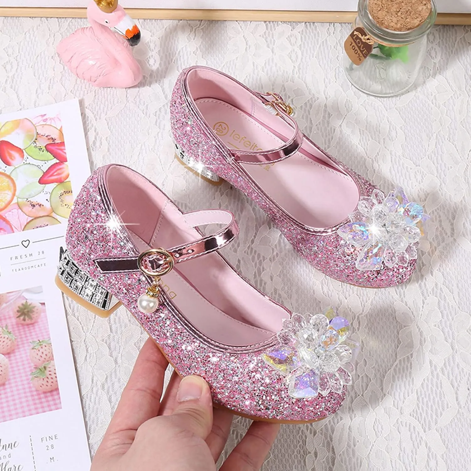 Toddler Girl Light up Sandals Toddler Little Kid Girls Dress Pumps Glitter Sequins Girls Slide on Sandals