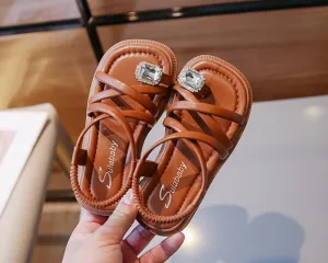 Toddler Girl Sandals Kids Summer Casual Open Toe Beach Dress Shoes for Little Kids