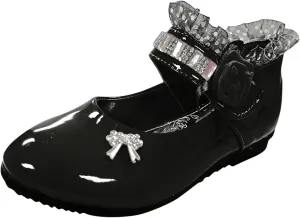 Toddler Girls Patent Leather Dress Shoes Little Girls School Uniform Mary Jane Flats Low Heels for Party Wedding