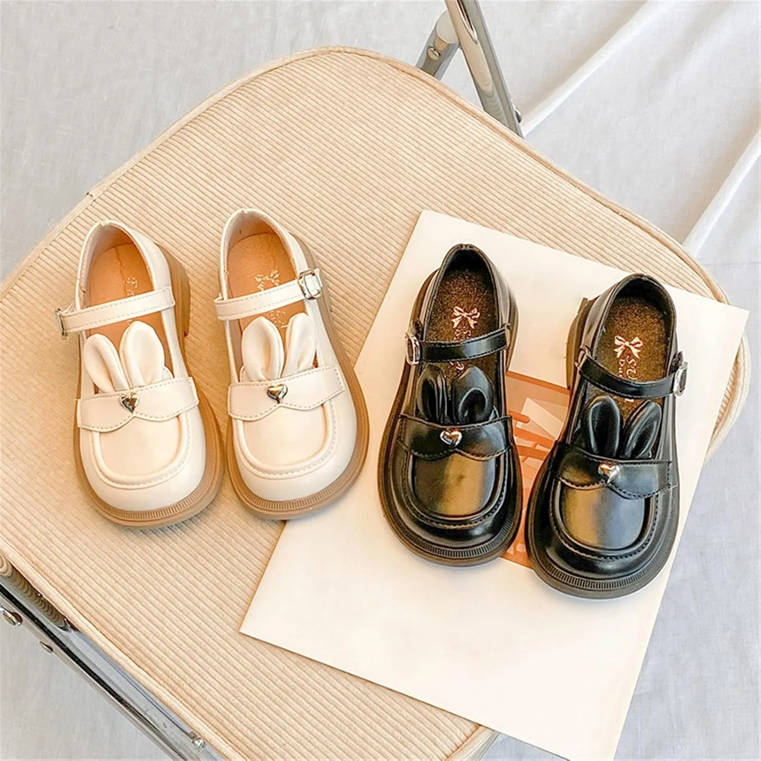 Toddler Water Sandals Girls Leather Rabbit Design Soft Round Toe Princess Dress Flat Toddler Outdoor Sandals