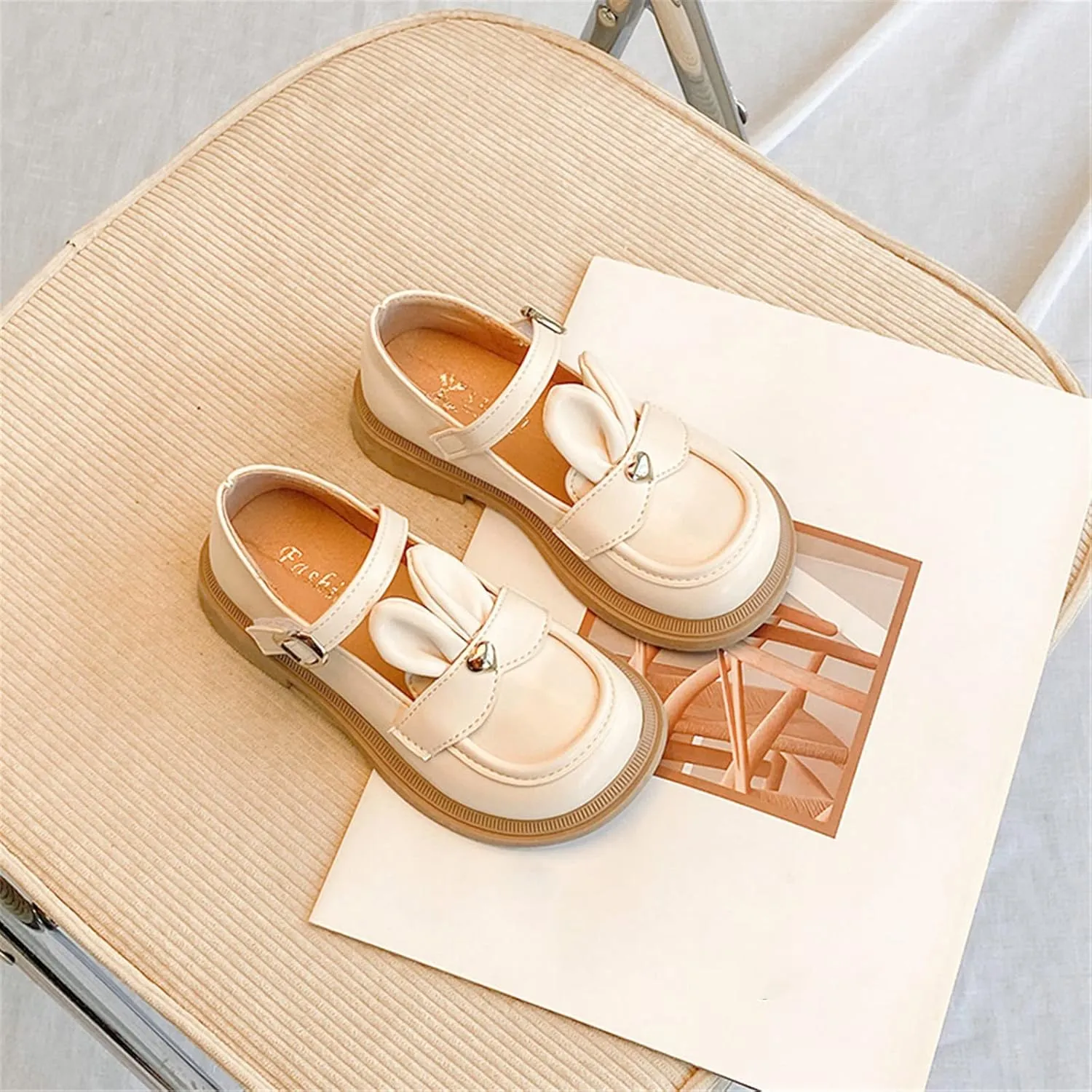 Toddler Water Sandals Girls Leather Rabbit Design Soft Round Toe Princess Dress Flat Toddler Outdoor Sandals