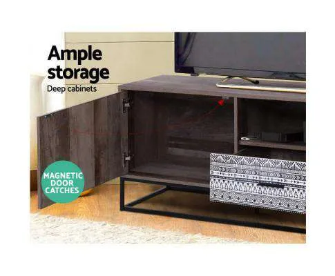 TV Cabinet Entertainment Unit Stand Storage Wooden Industrial Rustic 180cm