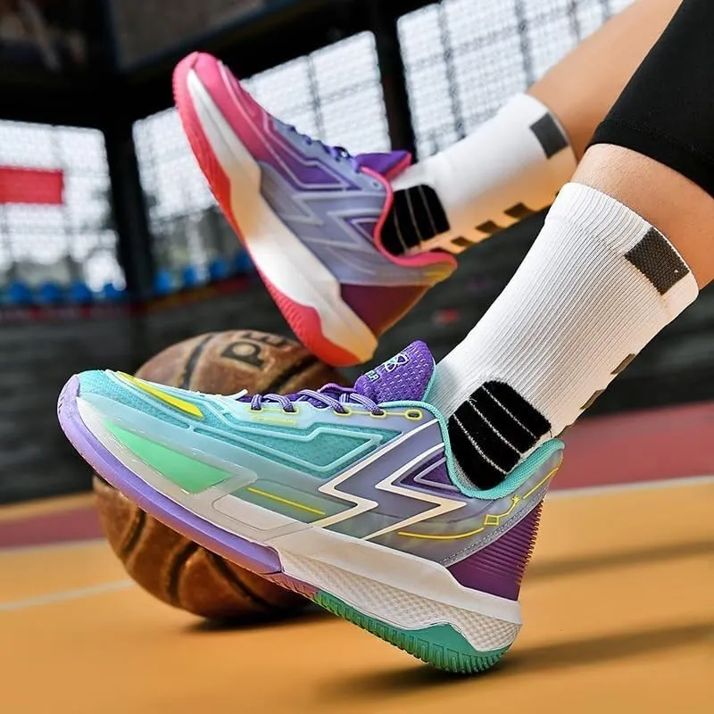 Unisex Basketball Shoes are Breathable Comfortable Non Slip Colorful Sports Training Shoes