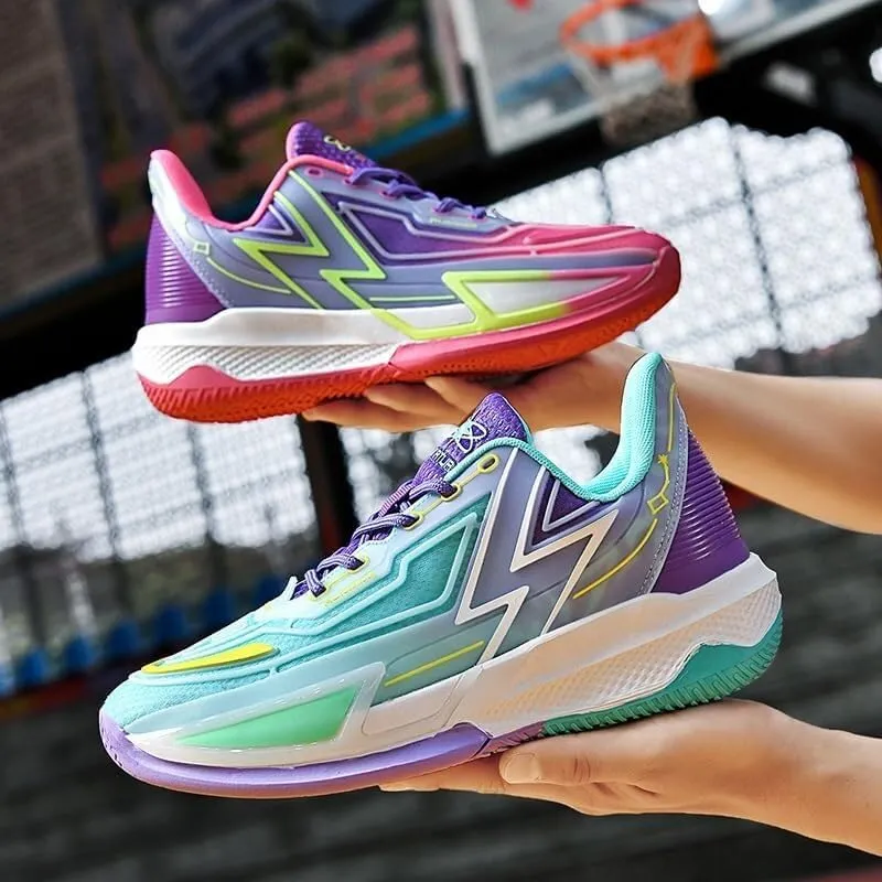Unisex Basketball Shoes are Breathable Comfortable Non Slip Colorful Sports Training Shoes