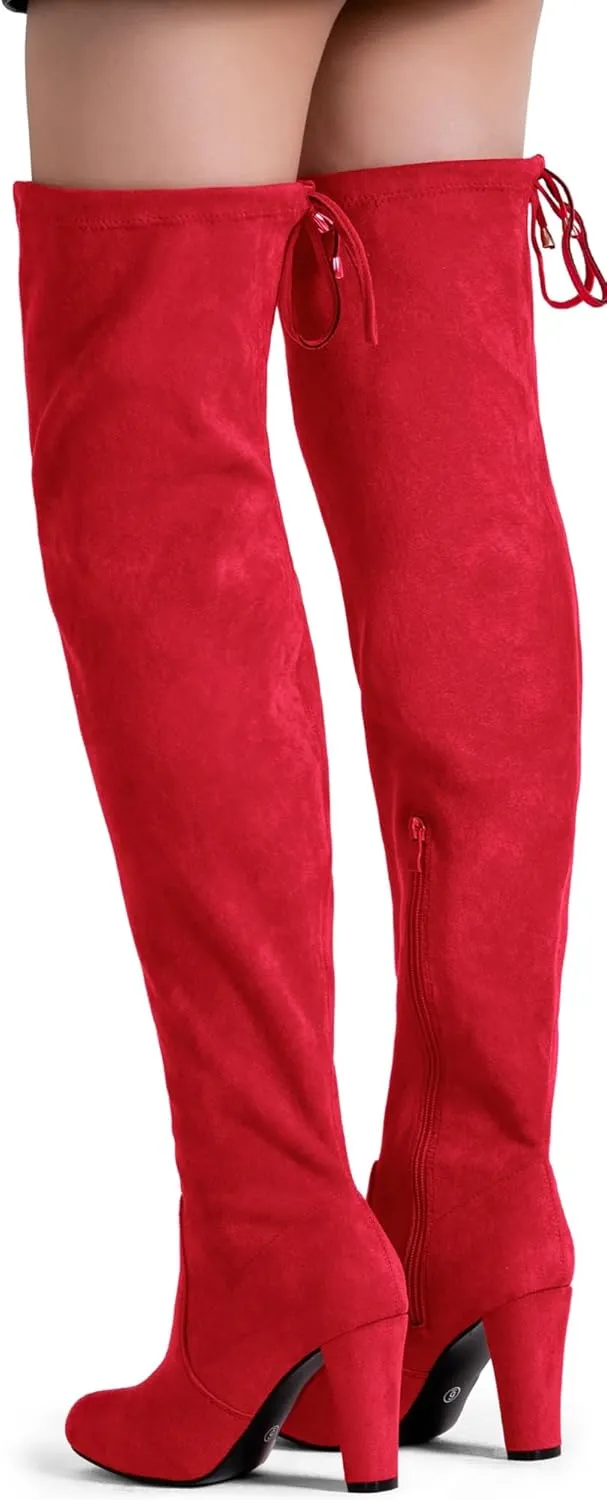 Vepose Women's 992 Thigh High Over The Knee Boots, Suede Long Boots with High Heel and Inner Zipper