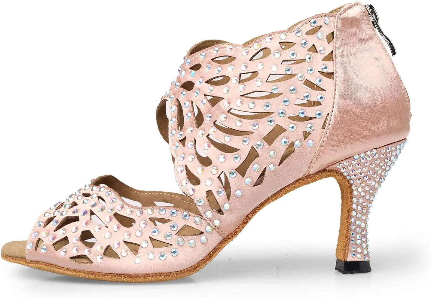 Women Rhinestone Dance Shoes Latin Salsa Bachata Practice Performance Dancing Footwear