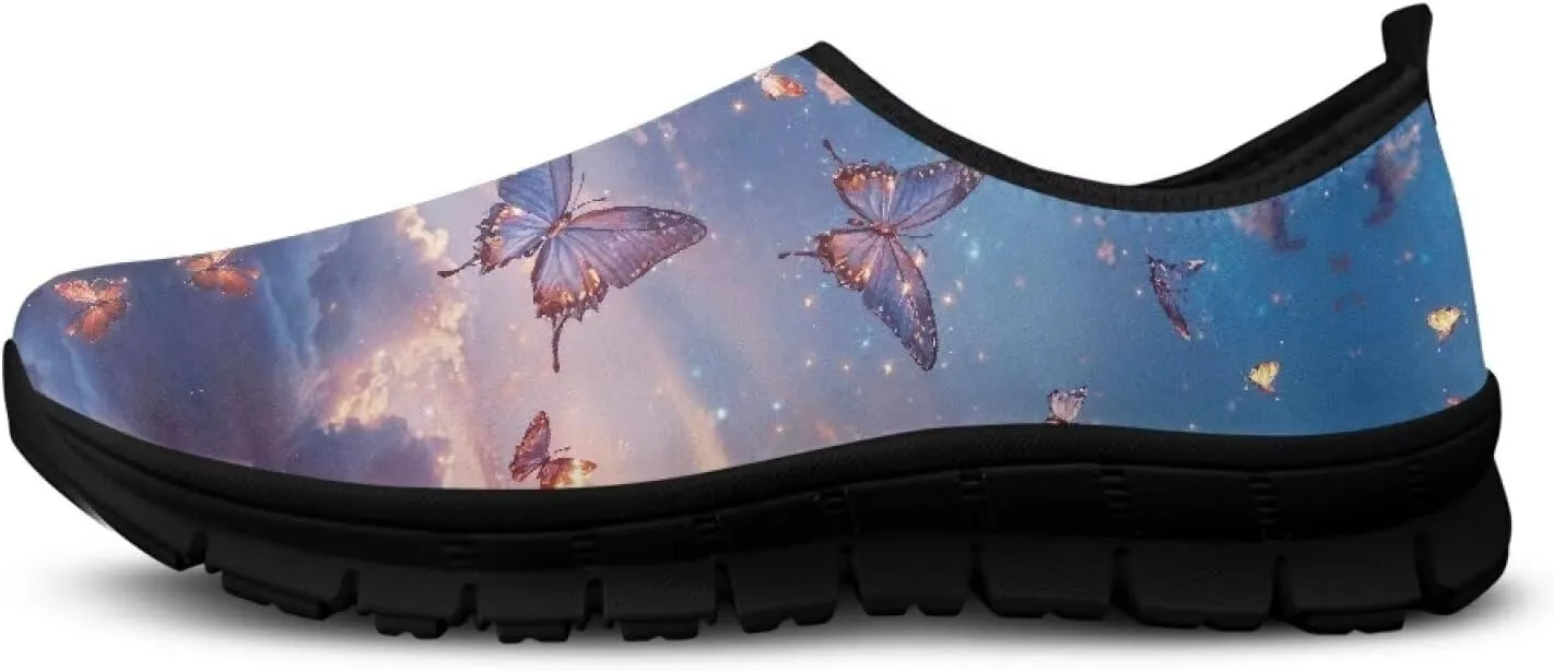 Women Running Shoes Non Slip Workout Shoes Breathable Mesh Walking Sneakers Casual Flat Shoes