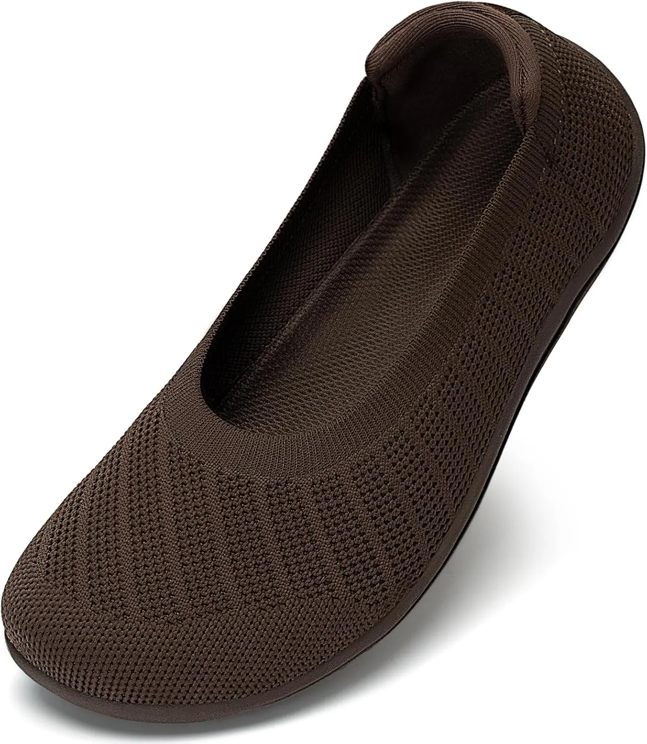 Women's Ballet Flats Wide Toe Box Barefoot Dress Shoes Knit Flat Comfortable Casual Walking Shoe Minimalist Zero Drop Slip On