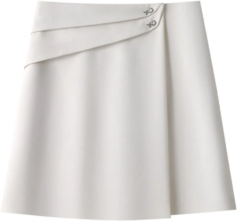 Women's High Waist A-Line Office Skirt - Spring Solid Pencil Skirt
