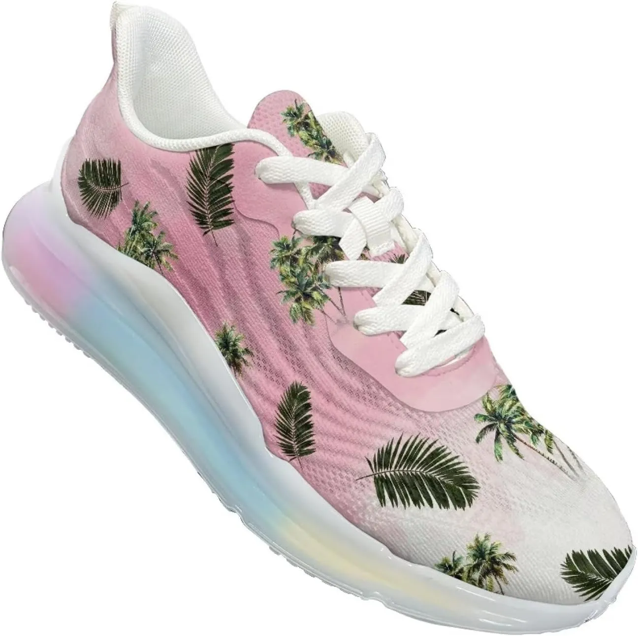 Womens Lightweight Running Walking Shoes Lace Up Breathable Air Cushion Non Slip Workout Sneakers SizeUS 6-11
